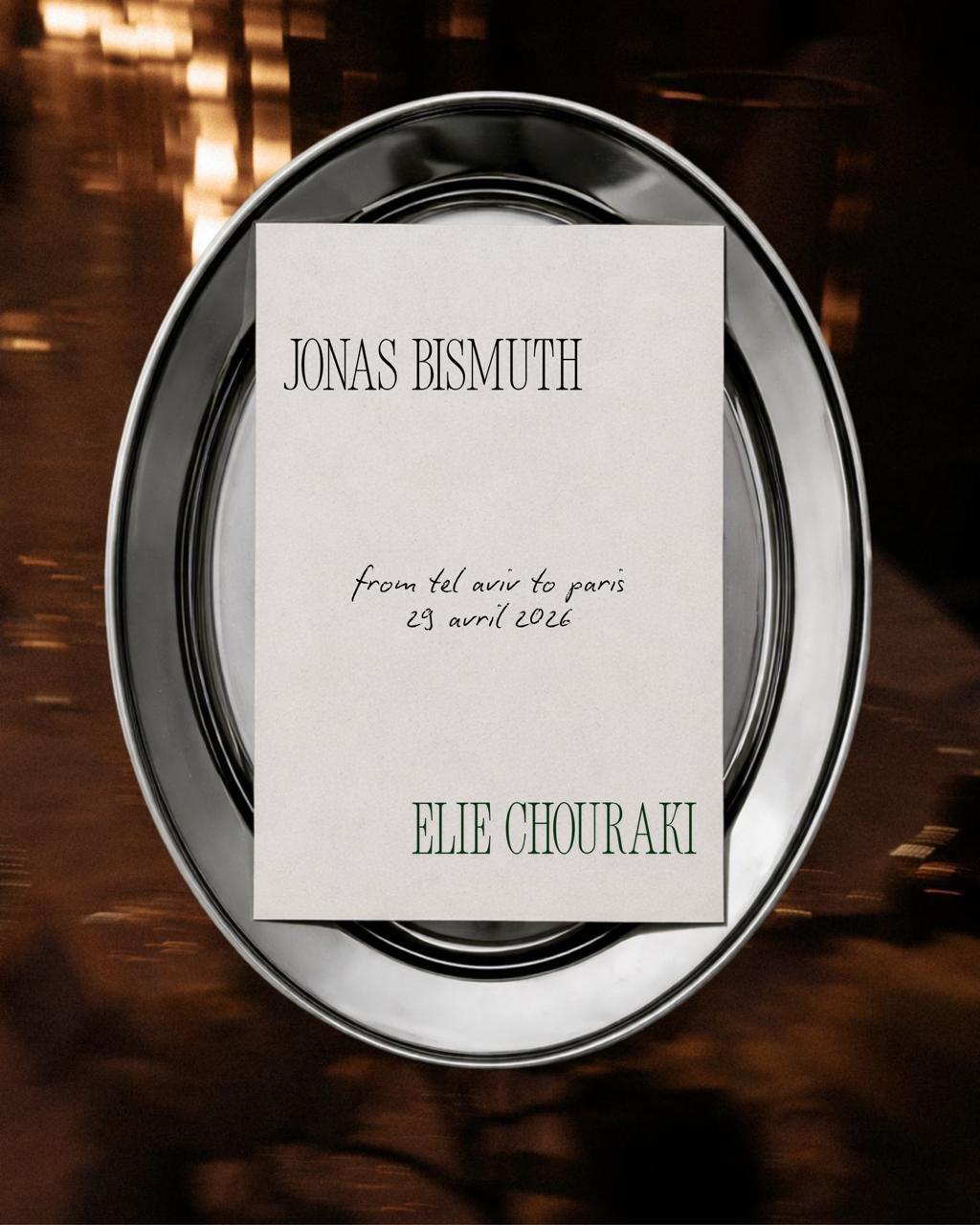 Carte d'invitation - Jonas Bismuth & Elie Chouraqui, 29 avril 2026